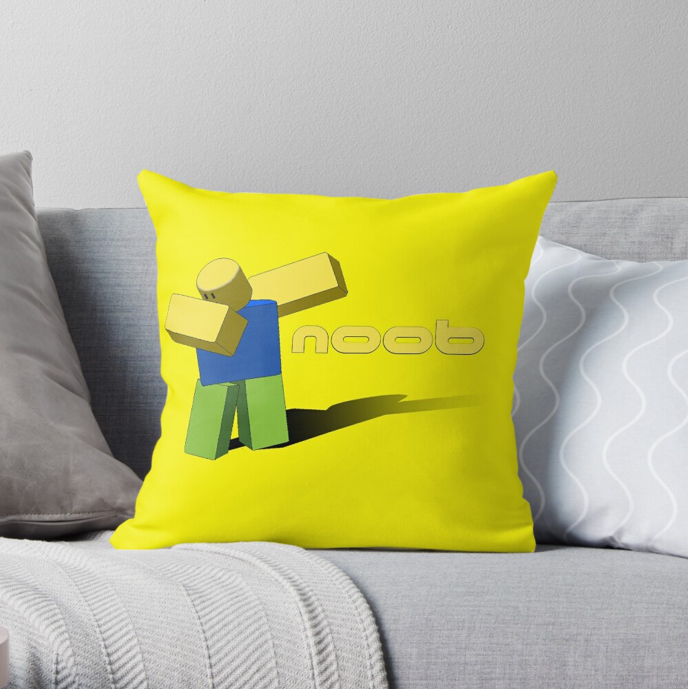 Roblox Noob Avatar Throw Pillow by Cacao Dreams