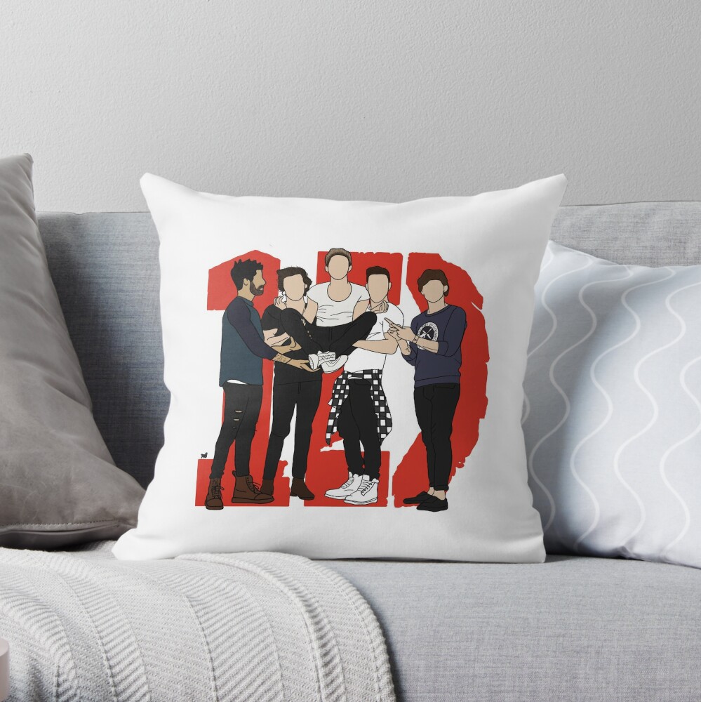 Celebrity Etchings - One Direction #1 Throw Pillow by Serge