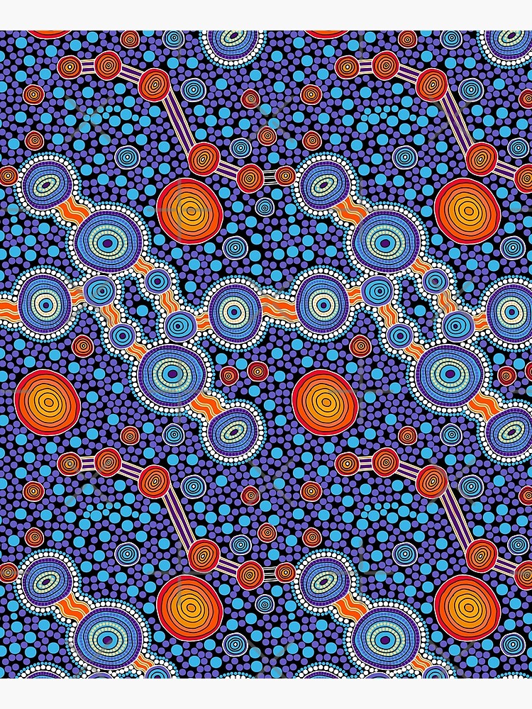 Authentic Aboriginal Art - The Journey Blue by HogarthArts