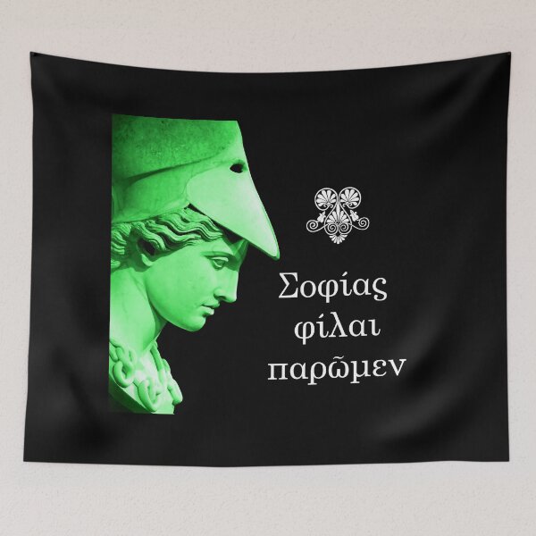 Item preview, Athena Velletri quote Σοφιασ φιλαι παρωμεν Sophias Philai Paroumen designed and sold by WillowNox7.