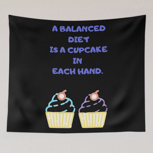 Item preview, Balanced diet is a cupcake in both hands designed and sold by Monkey204.