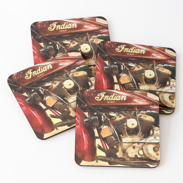 2999B Indian Scout Motor Coasters (Set of 4)