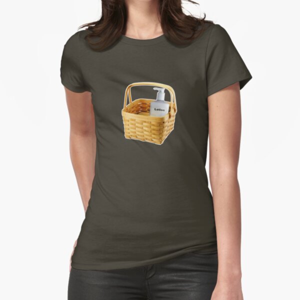 Where does the lotion go? Fitted T-Shirt