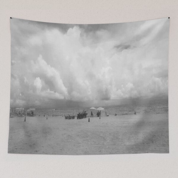 Item preview, Beach photography - Miami beach landscape Black and white designed and sold by gloriasd14.