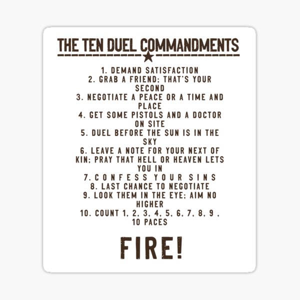 Hamilton lyrics outlet ten duel commandments