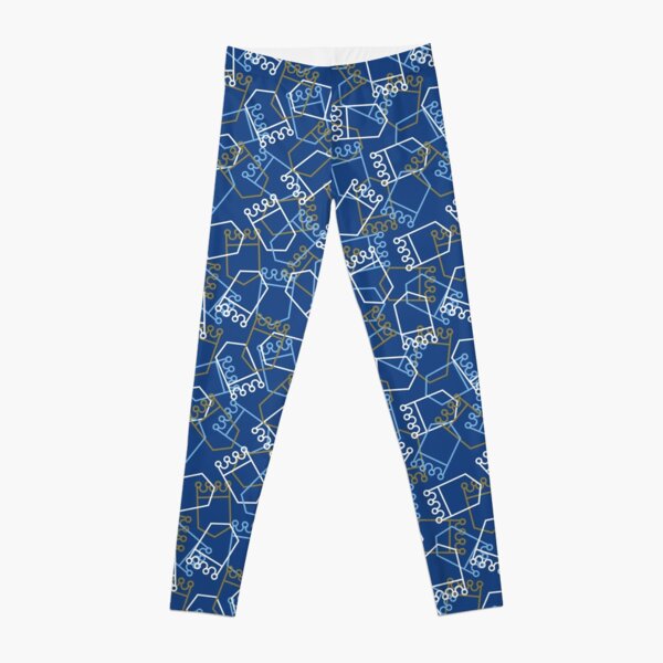 Royals Shield Pattern, Royal Blue Background Leggings