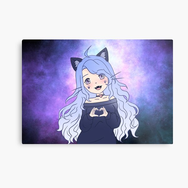 Cat Girl Metal Print