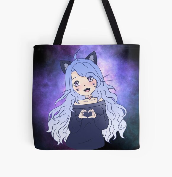 Cat Girl All Over Print Tote Bag