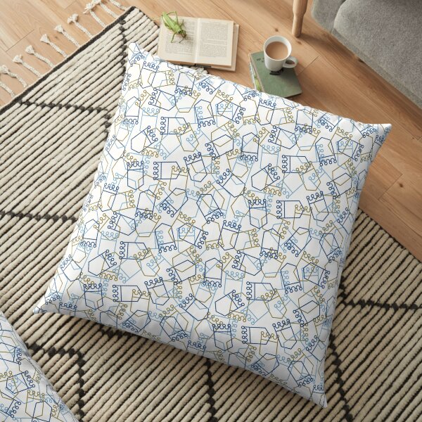 Royals Shield Pattern, White Background Floor Pillow
