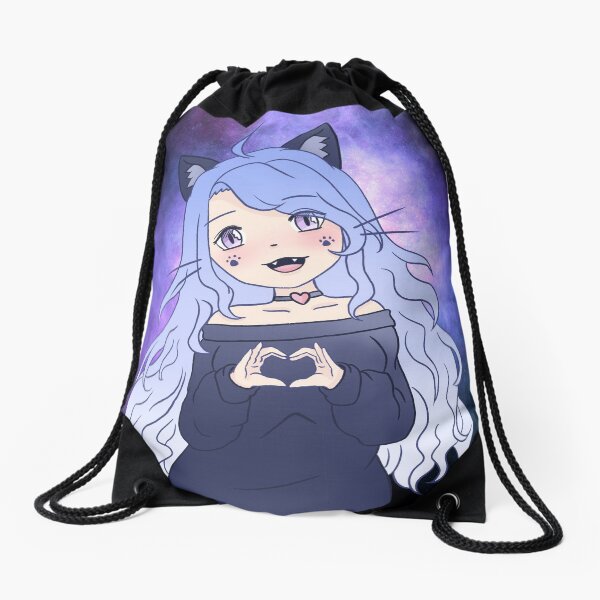 Cat Girl Drawstring Bag