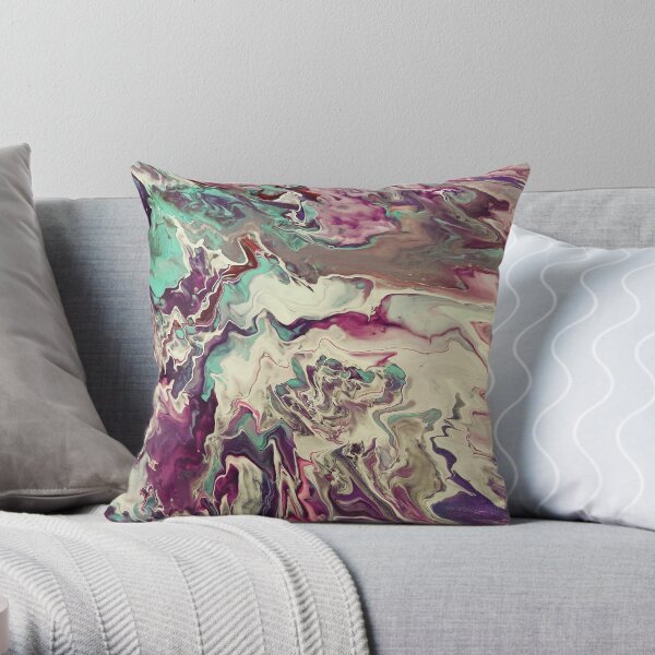Acrylic Pour Throw Pillow