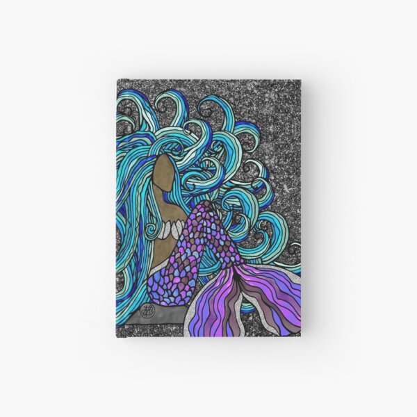 Blue Haired Mermaid Beauty Hardcover Journal