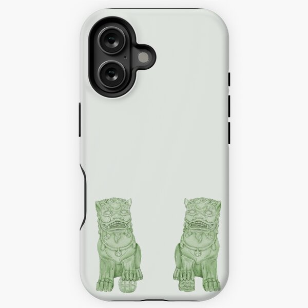 Vista previa del artículo con la obra «acuarela verde Foo Dog chinoiserie», diseñado y vendido por blackcatgraphic.