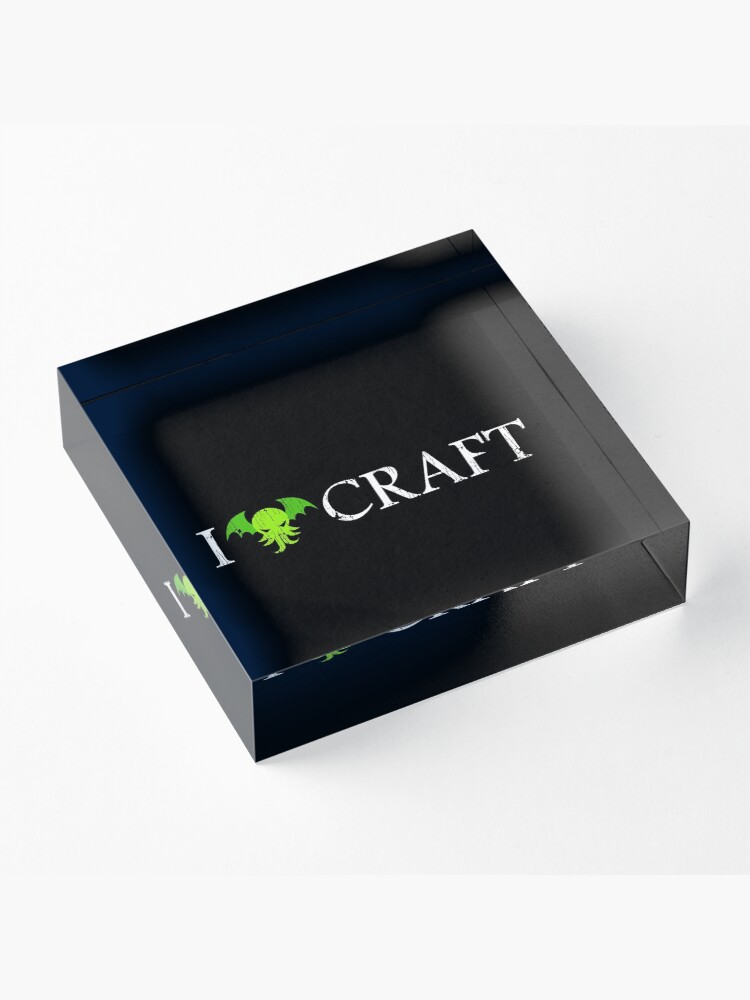 Alternate view of I Love Craft ✅ Cthulhu - H. P. Lovecraft Acrylic Block