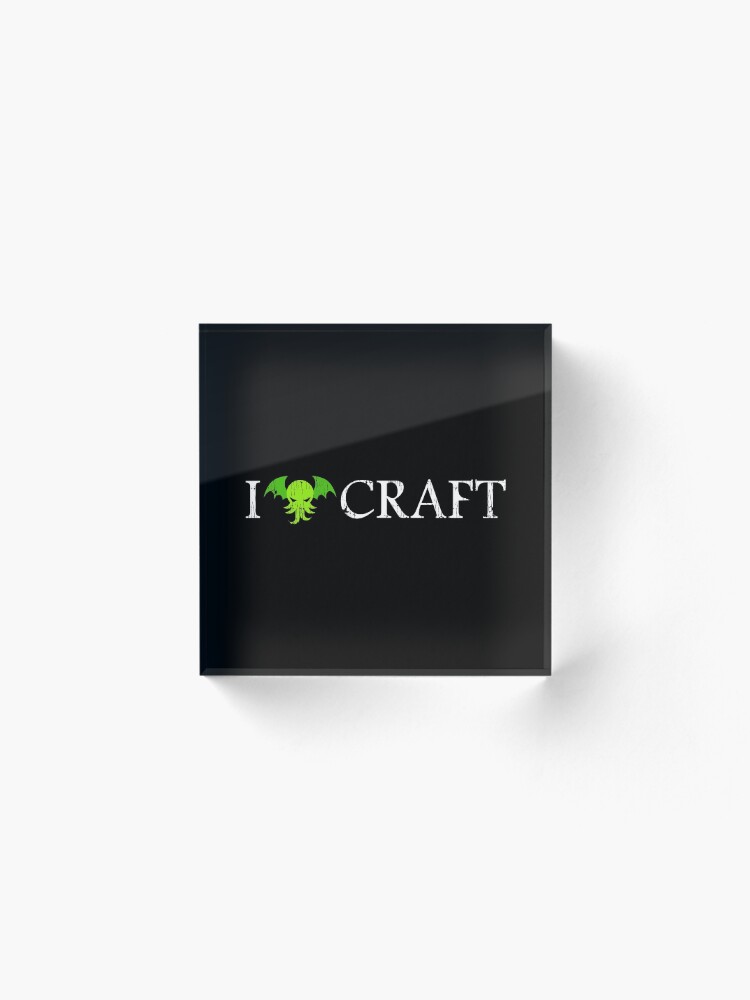 Alternate view of I Love Craft ✅ Cthulhu - H. P. Lovecraft Acrylic Block