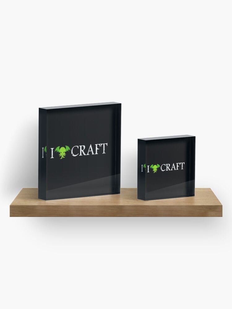 Alternate view of I Love Craft ✅ Cthulhu - H. P. Lovecraft Acrylic Block