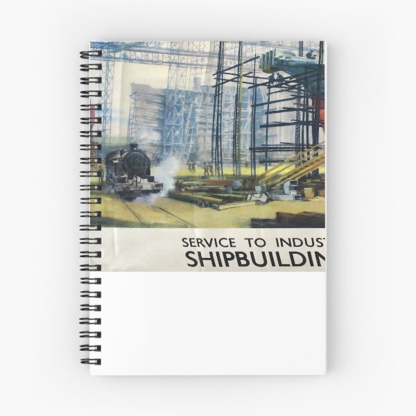 Item preview, Shipbuilding vintage travel poster designed and sold by stickart-marek.