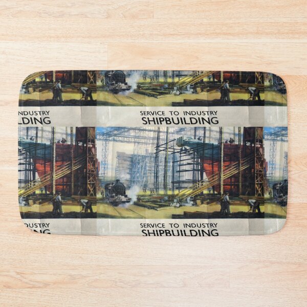 Item preview, Shipbuilding vintage travel poster designed and sold by stickart-marek.