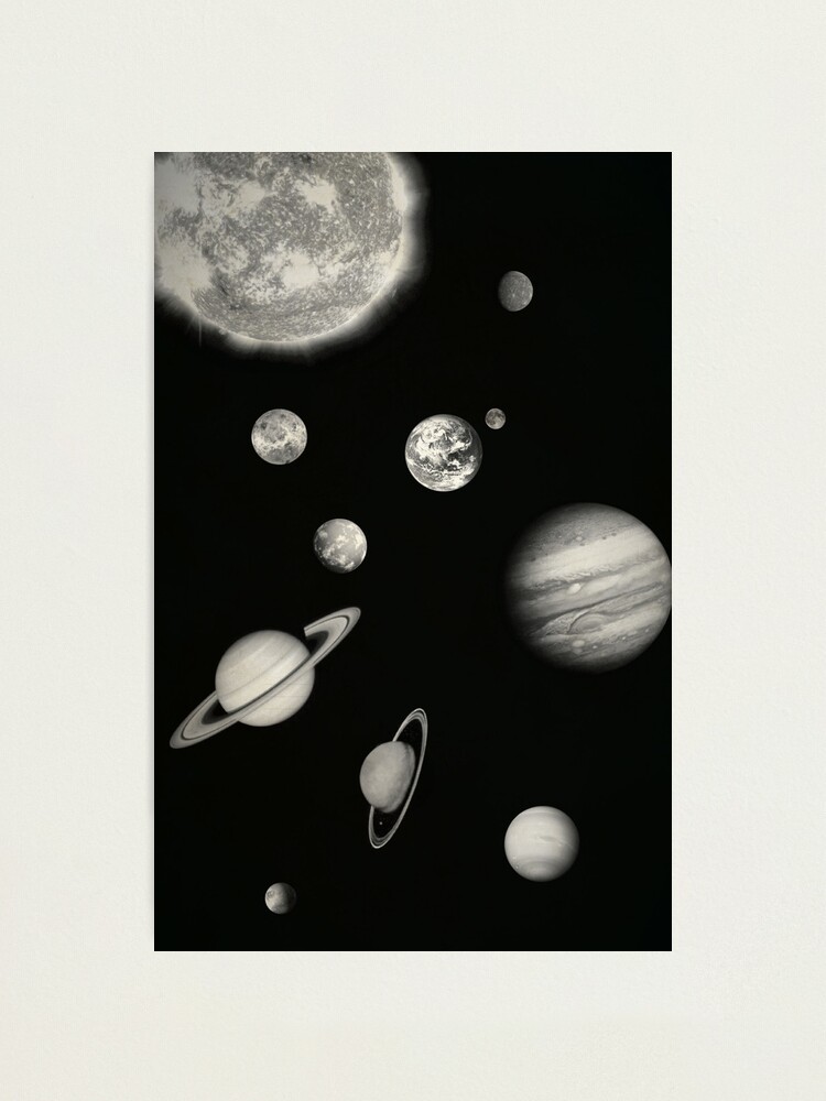 Black And White Solar System Photographic Print