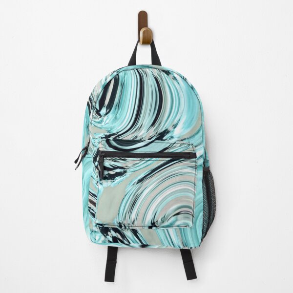 Item preview, abstract pastel turquoise aqua blue marble swirls designed and sold by LEILA ART SPACE.