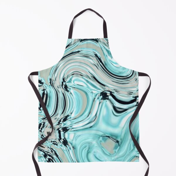 Item preview, abstract pastel turquoise aqua blue marble swirls designed and sold by LEILA ART SPACE.