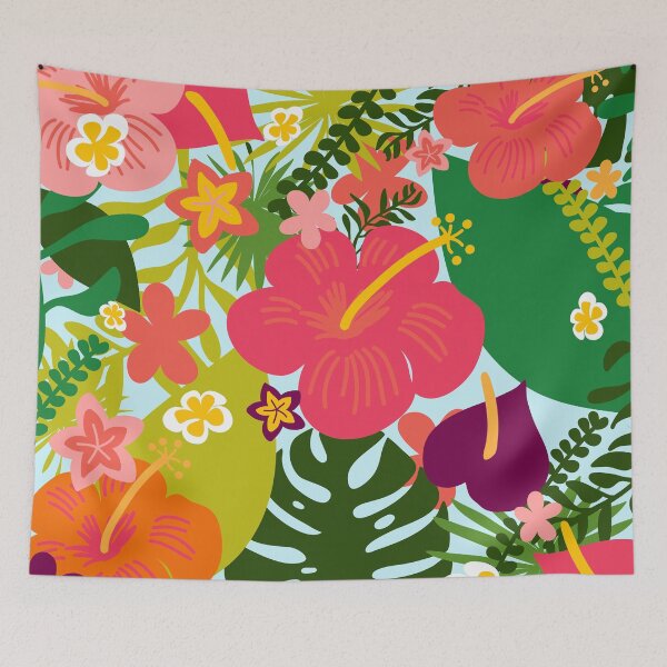 Item preview, Bright and Colourful Exotic Hawaiian Flower Pattern by Design by Cheyney designed and sold by designbycheyney.