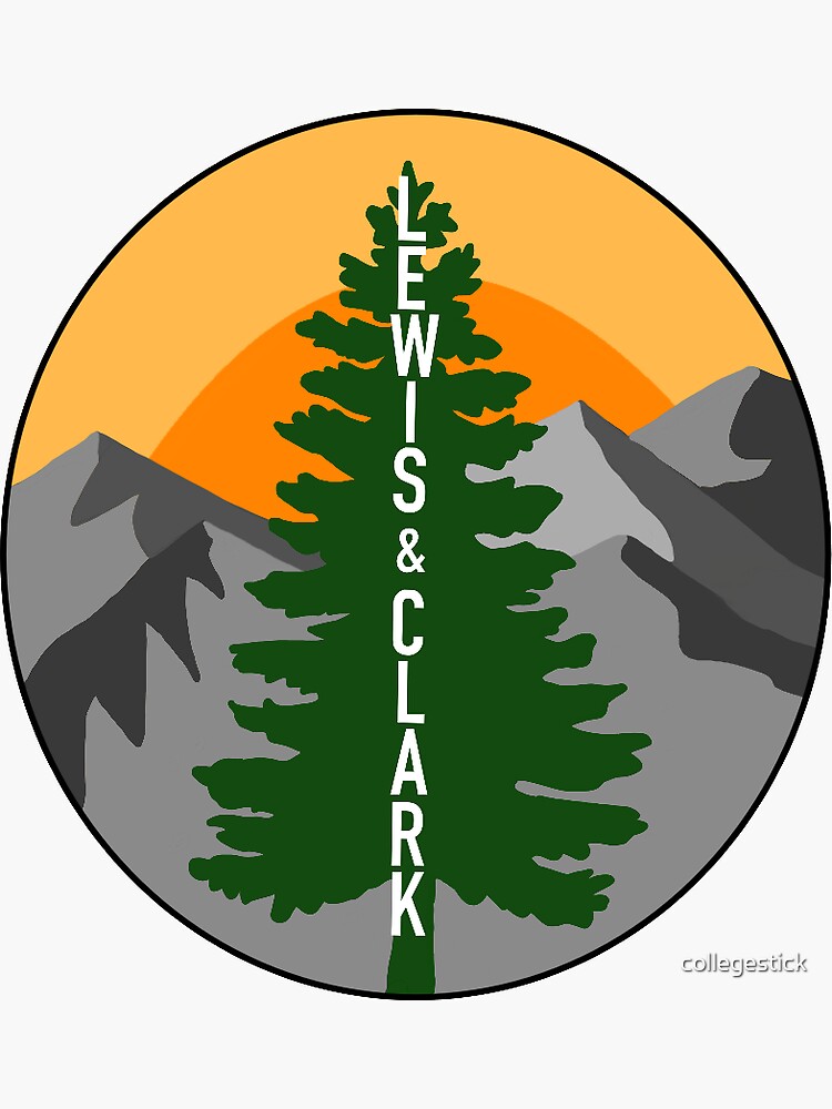 Thumbnail 3 of 3, Sticker, Lewis and Clark Tree (color) designed and sold by collegestick.