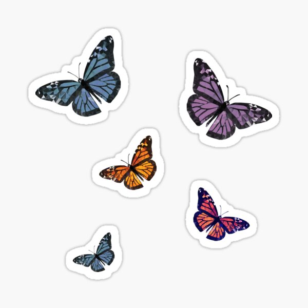 Purple butterfly Sticker for Sale by VikiKL  Purple butterfly, Aesthetic  stickers, Butterfly drawing