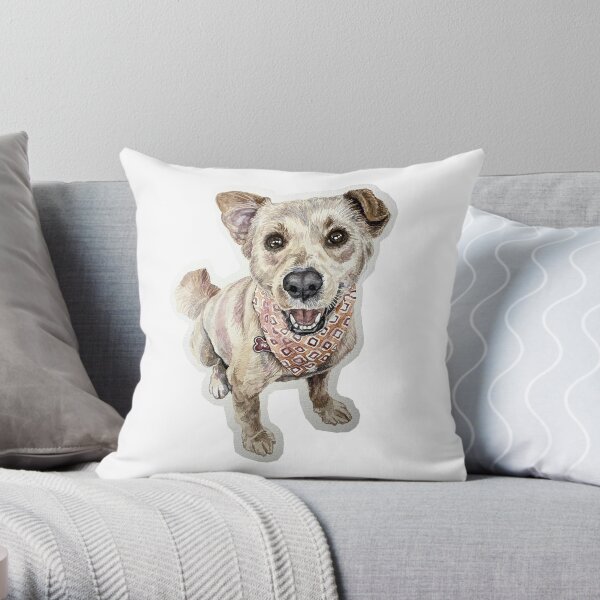 Pet Portrait (Floppy Ear) Throw Pillow