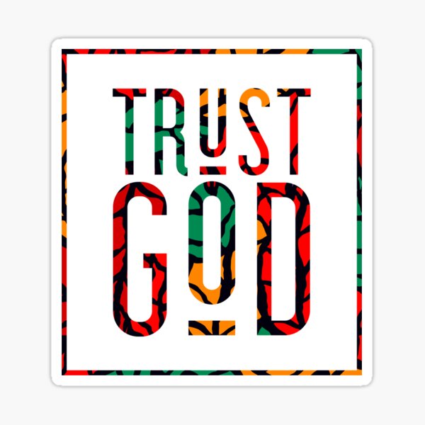 Trust God, Autumn Colors Graphic Text Sticker