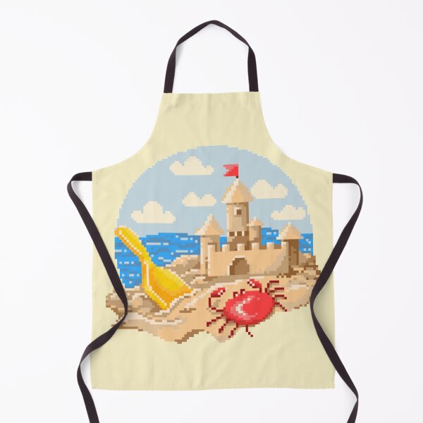 Item preview, Pixelated Sandcastle and crab designed and sold by HopeDetour.