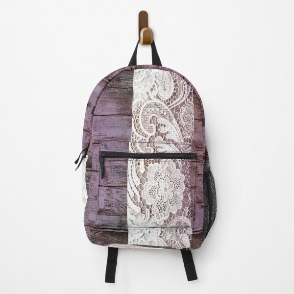 Item preview, rustic chic modern girly purple barn wood white lace designed and sold by LEILA ART SPACE.