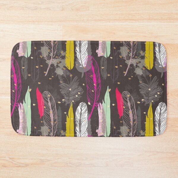 Item preview, Feathers Pink, Yellow, Grey and Gold Specks designed and sold by PixDezines.