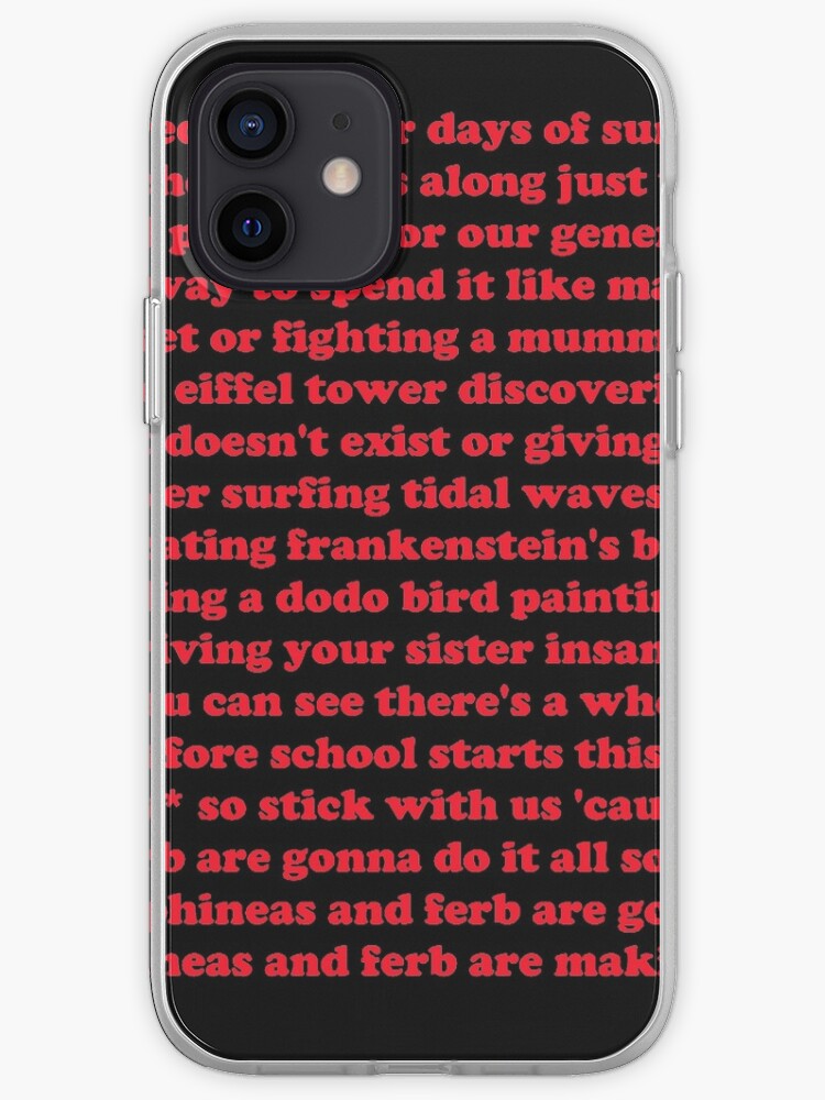 Phineas And Ferb Lyrics Iphone Case Cover By Melkin05 Redbubble