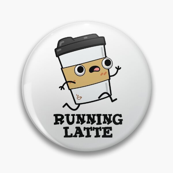 Item preview, Running Latte Funny Coffee Puns  designed and sold by punnybone.