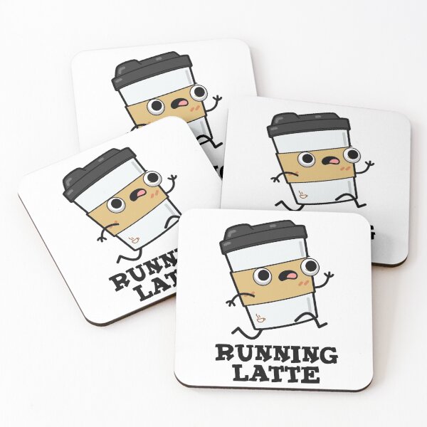 Item preview, Running Latte Funny Coffee Puns  designed and sold by punnybone.