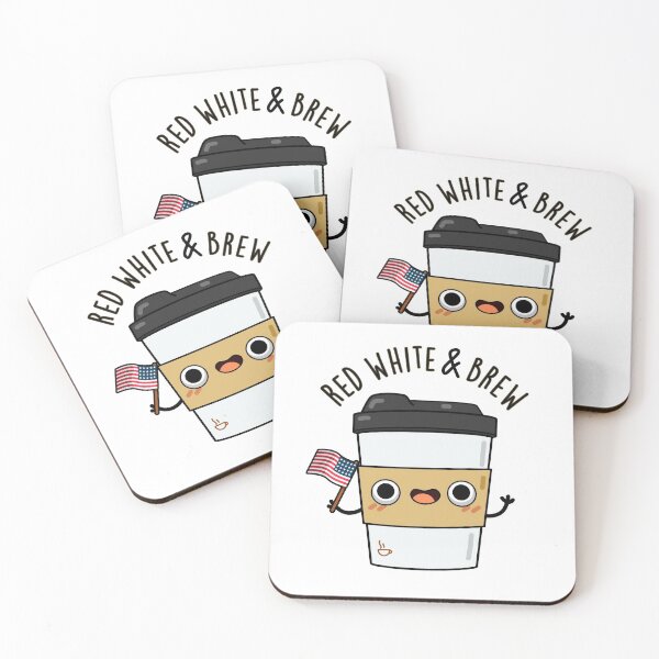 Item preview, Red White And Brew Funny Coffee Puns  designed and sold by punnybone.