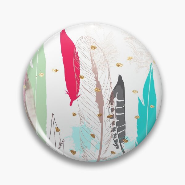 Item preview, Feathers Pink, Turquoise, Grey and Gold Specks designed and sold by PixDezines.