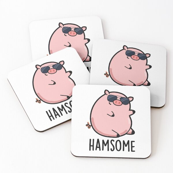 Item preview, Hamsome Funny Pig Puns  designed and sold by punnybone.