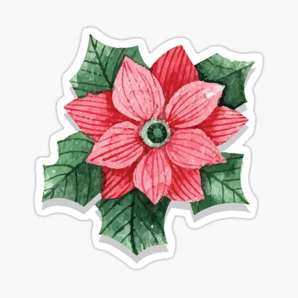 Christmas Poinsettia Stickers for Sale | Redbubble