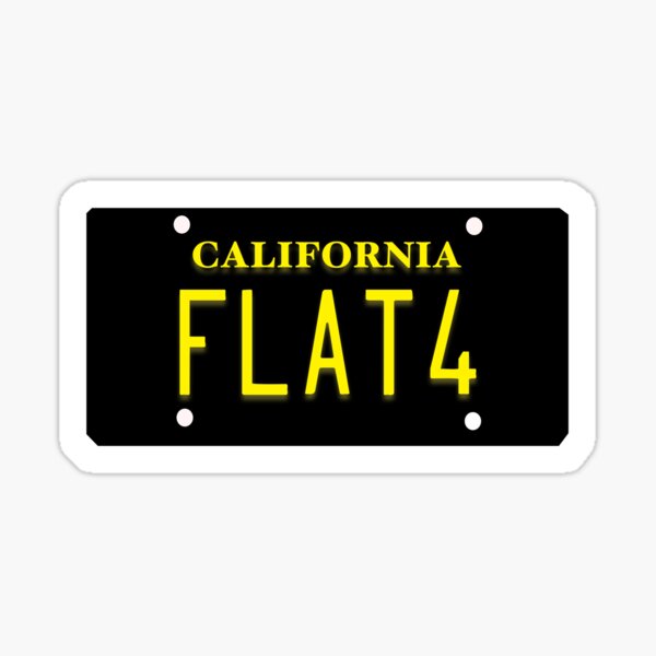 Flat4 on classic California plate Sticker