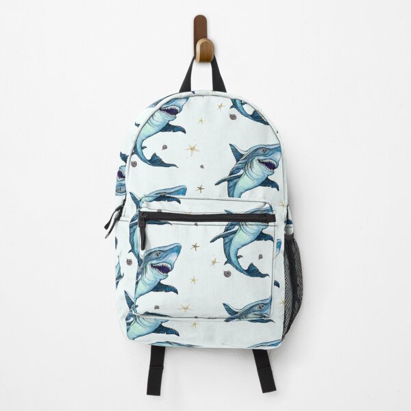 Item preview, hand drawn watercolor shark designed and sold by MandalaFlowerArt.