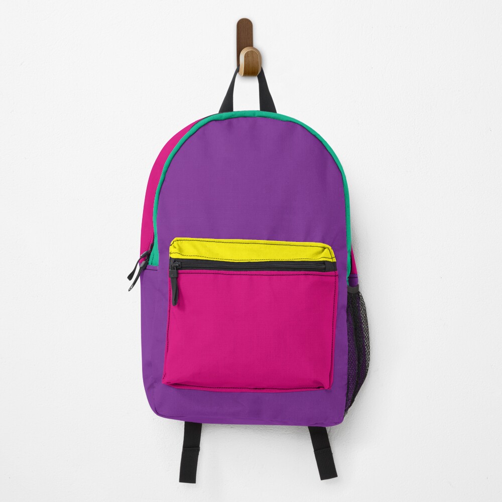 pink yellow backpack