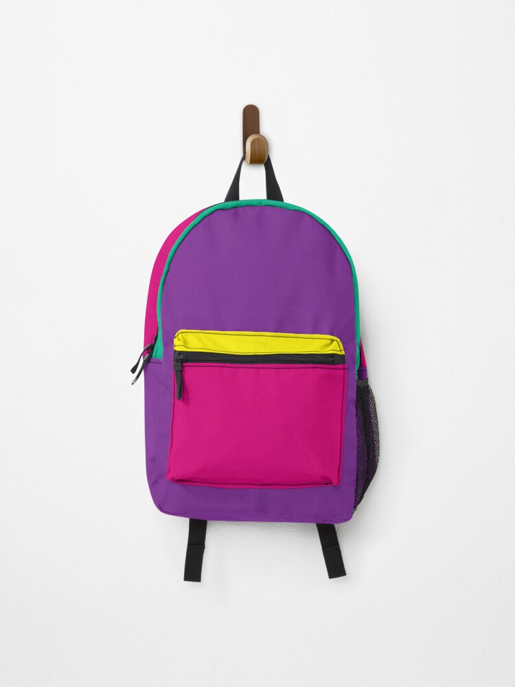 pink yellow backpack