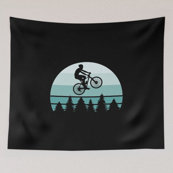 Item preview, Mountain Biking - Blue Sunset Background designed and sold by EstelleStar.