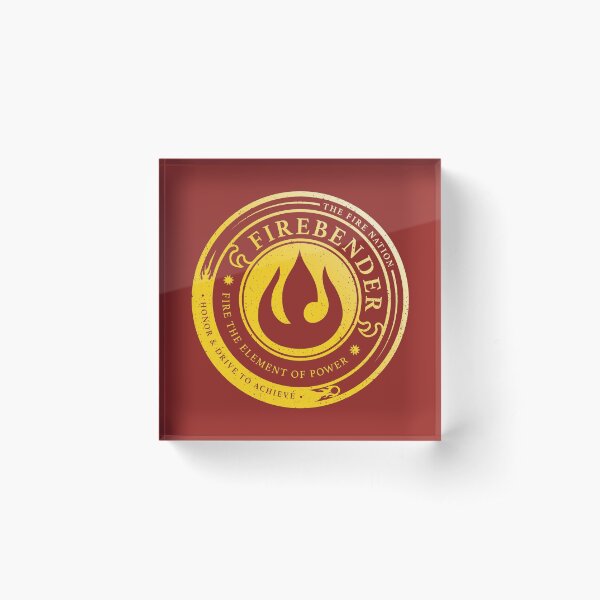 ATLA Firebender Symbol: Avatar-Inspired Design Acrylic Block