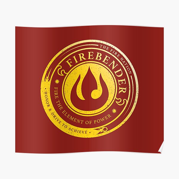 Firebender Symbol: Avatar-Inspired Design v2 Poster