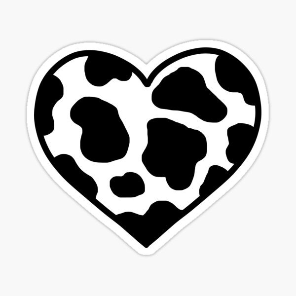 Cow pattern heart badge
