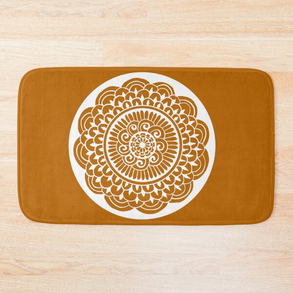 Item preview, Sunflower Sun Mandala White on Saffron designed and sold by ArtByDrax.