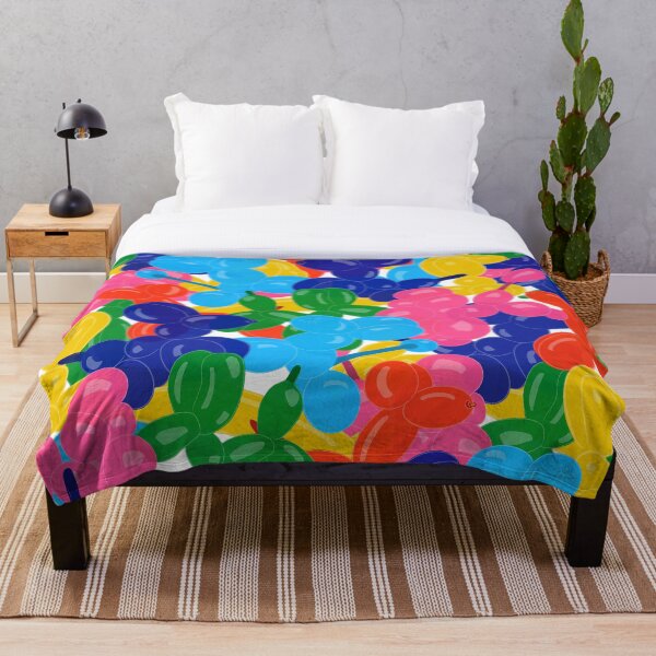 Balloon Dogapalooza Throw Blanket